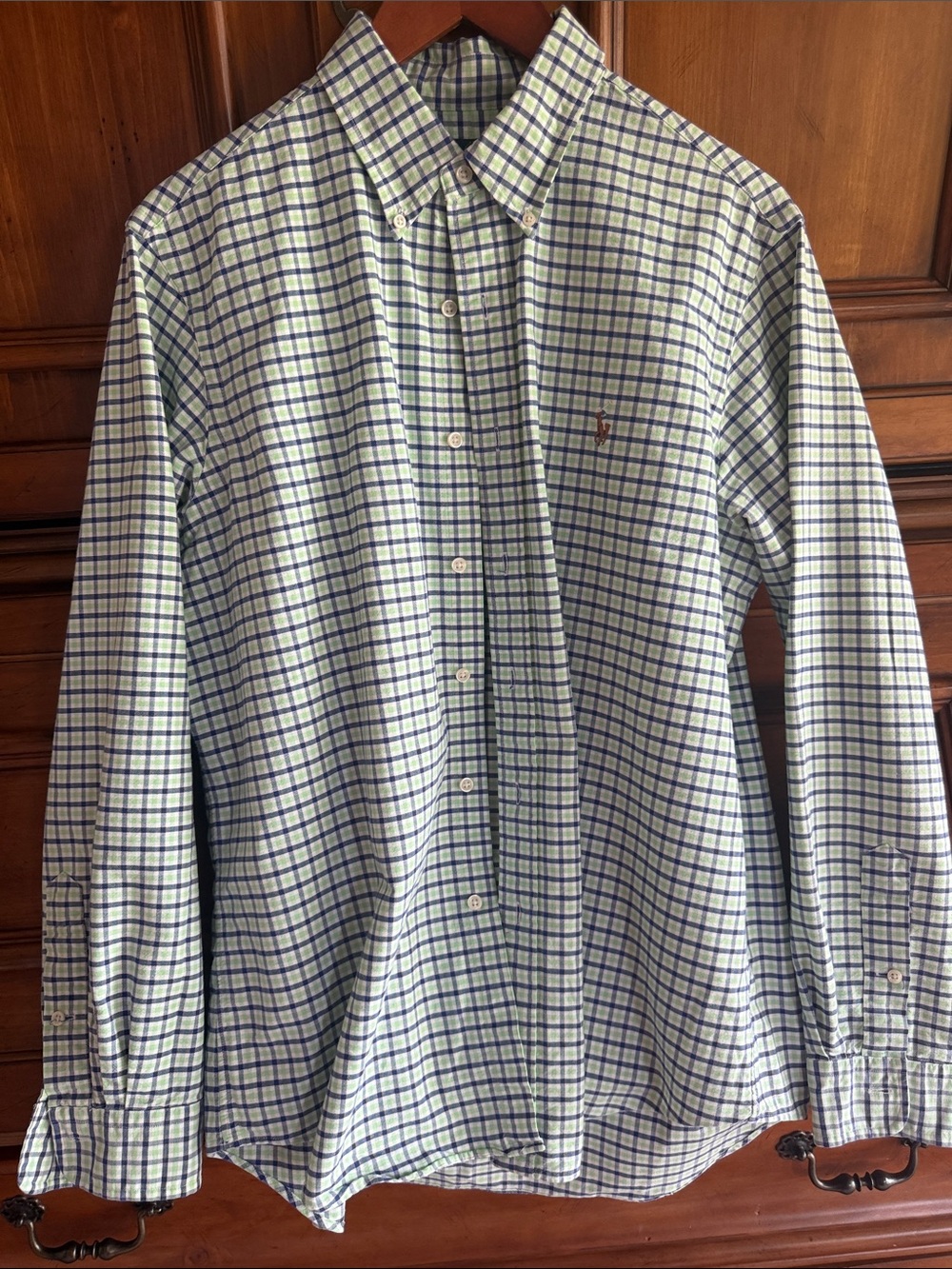 Classic Men's Button-Down Shirt - Green Check